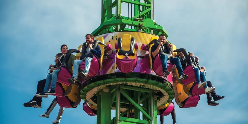 Fall Ride At An Amusement Park