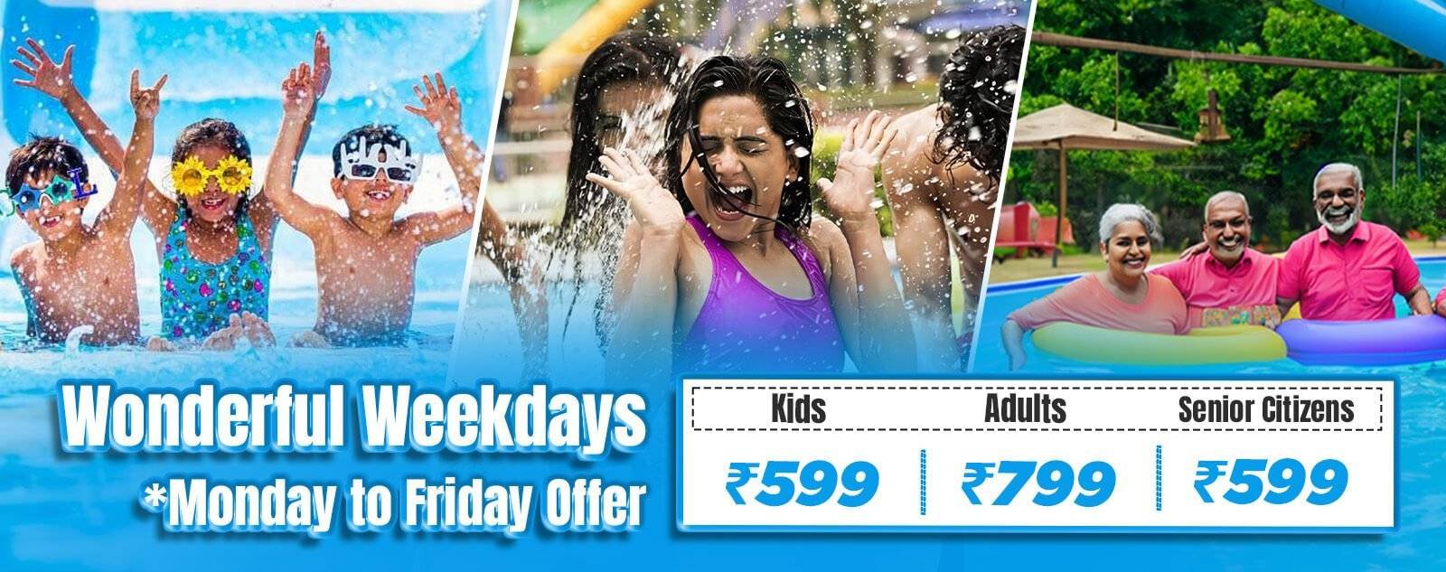Banner of Boy Enjoying with his family at Biggest water park in delhi ncr 